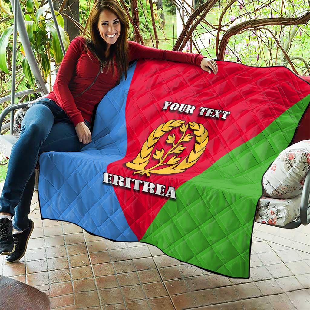 Personalized Eritrea Emblem Quilt With Flag Color - Wonder Print Shop
