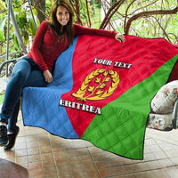 Personalized Eritrea Emblem Quilt With Flag Color - Wonder Print Shop