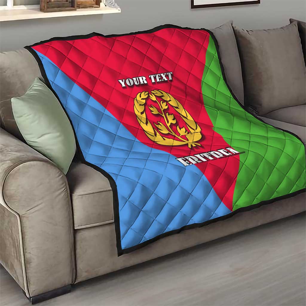 Personalized Eritrea Emblem Quilt With Flag Color - Wonder Print Shop
