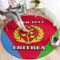 Personalized Eritrea Emblem Round Carpet With Flag Color