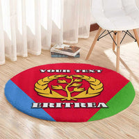 Personalized Eritrea Emblem Round Carpet With Flag Color