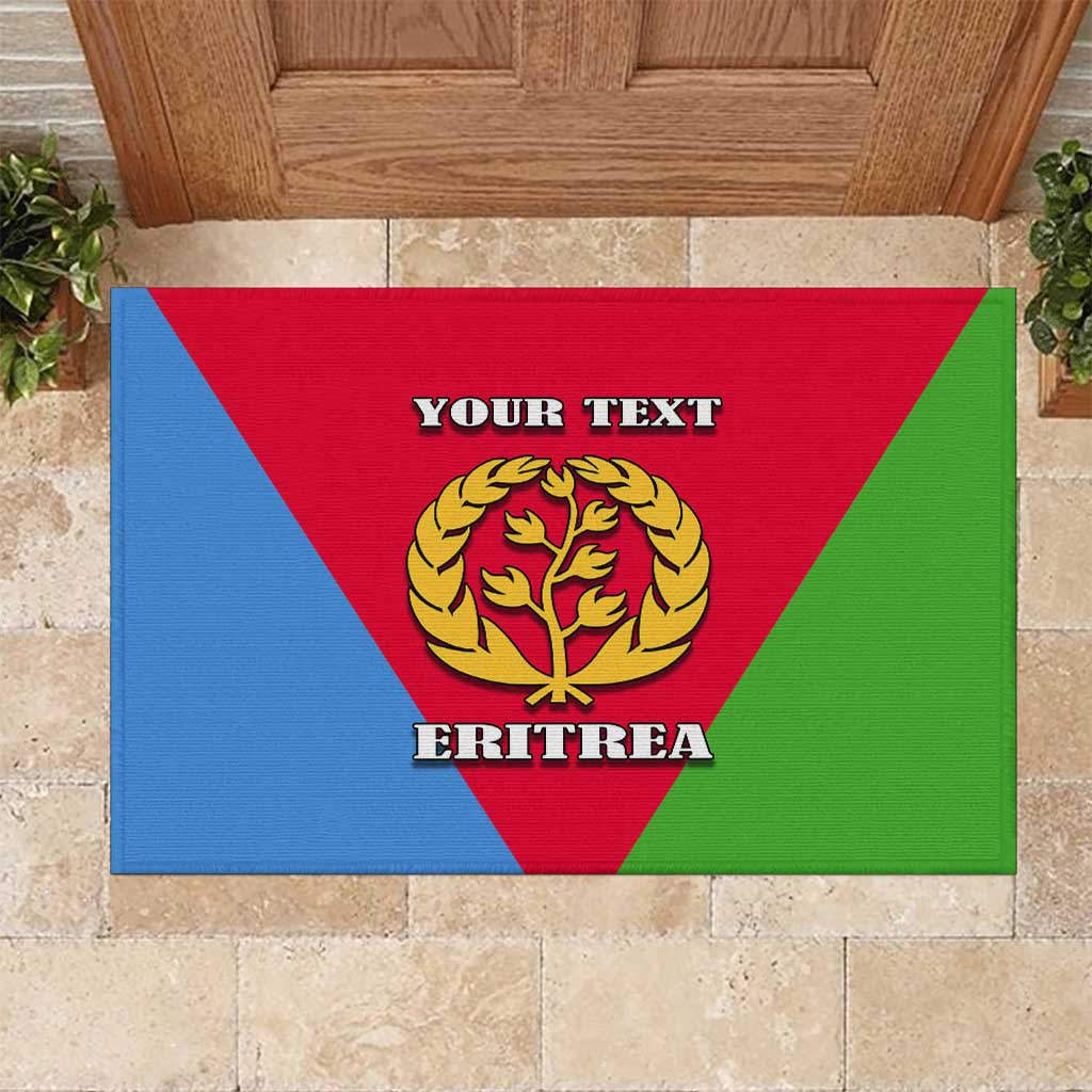 Personalized Eritrea Emblem Rubber Doormat With Flag Color - Wonder Print Shop