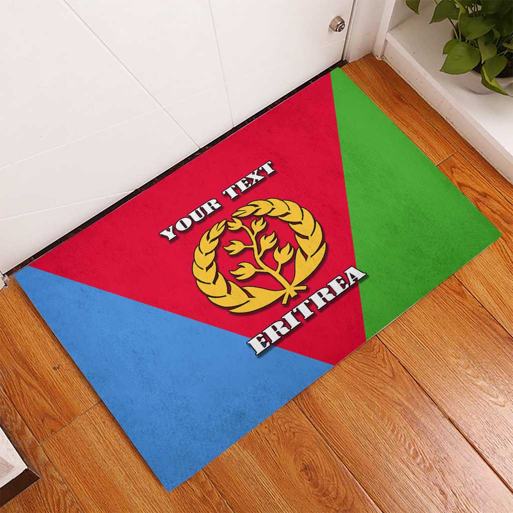 Personalized Eritrea Emblem Rubber Doormat With Flag Color - Wonder Print Shop