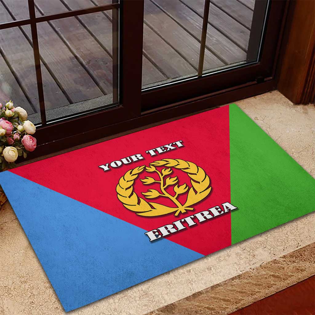 Personalized Eritrea Emblem Rubber Doormat With Flag Color - Wonder Print Shop