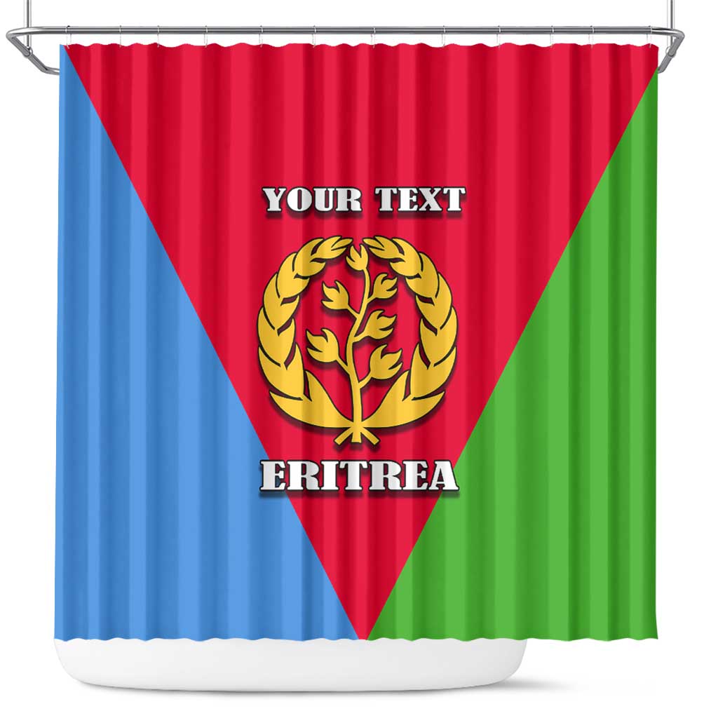 Personalized Eritrea Emblem Shower Curtain With Flag Color
