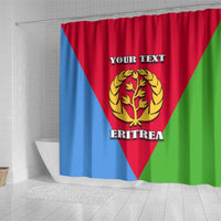 Personalized Eritrea Emblem Shower Curtain With Flag Color