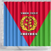 Personalized Eritrea Emblem Shower Curtain With Flag Color