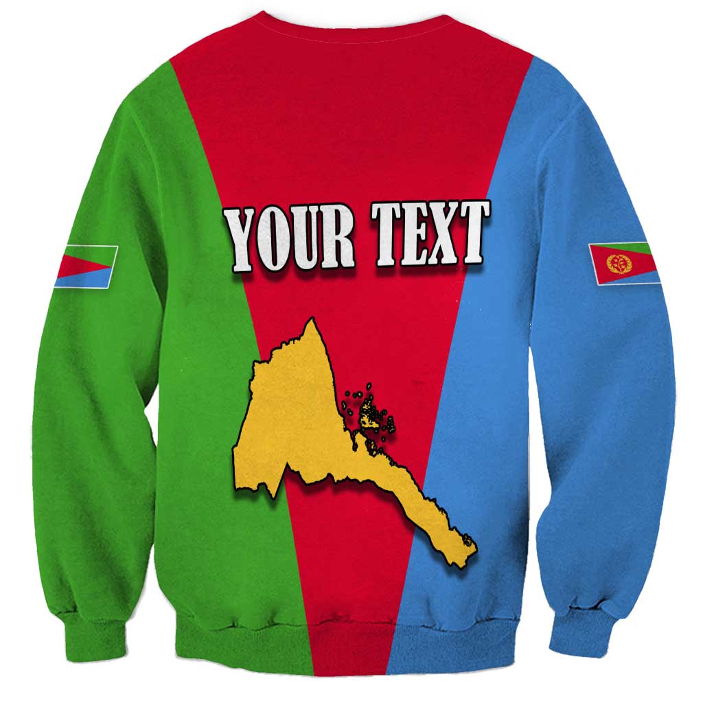 Personalized Eritrea Emblem Sweatshirt With Flag Color - Wonder Print Shop