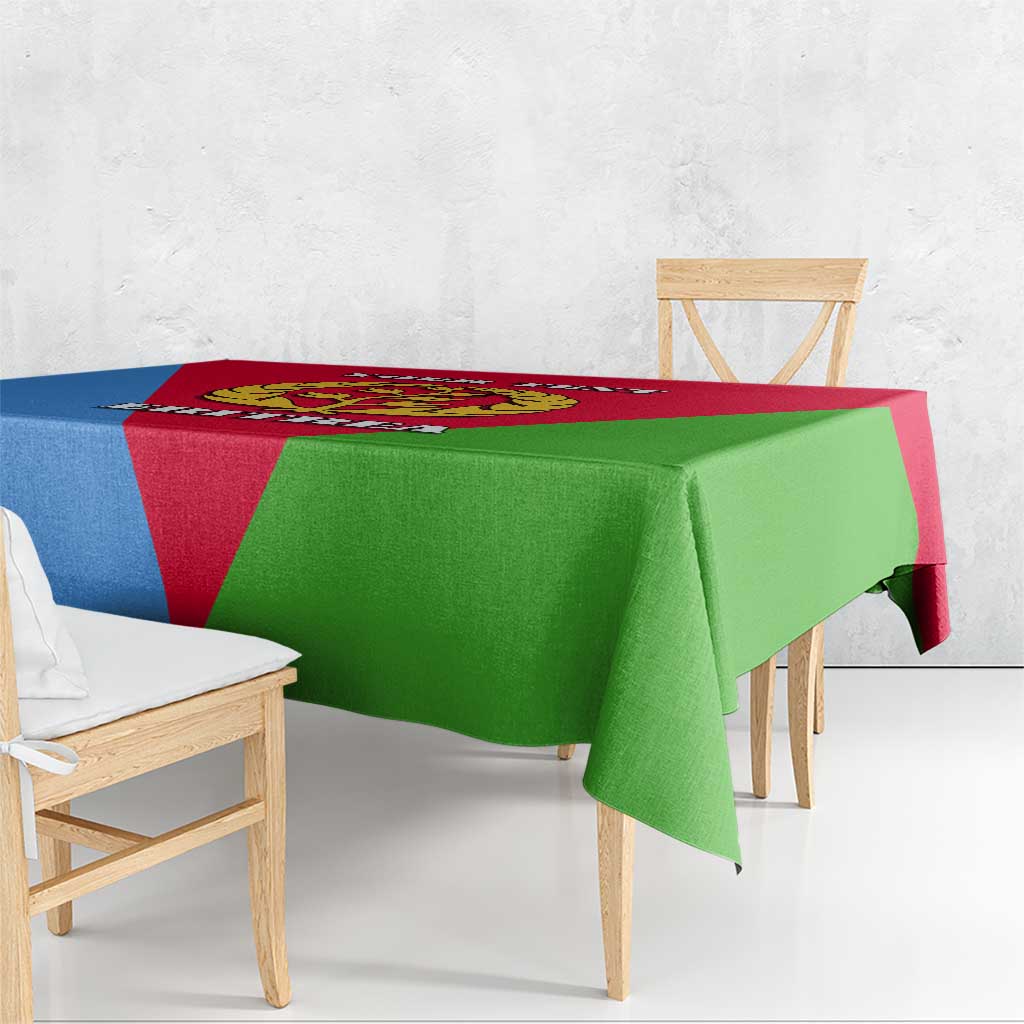 Personalized Eritrea Emblem Tablecloth With Flag Color - Wonder Print Shop