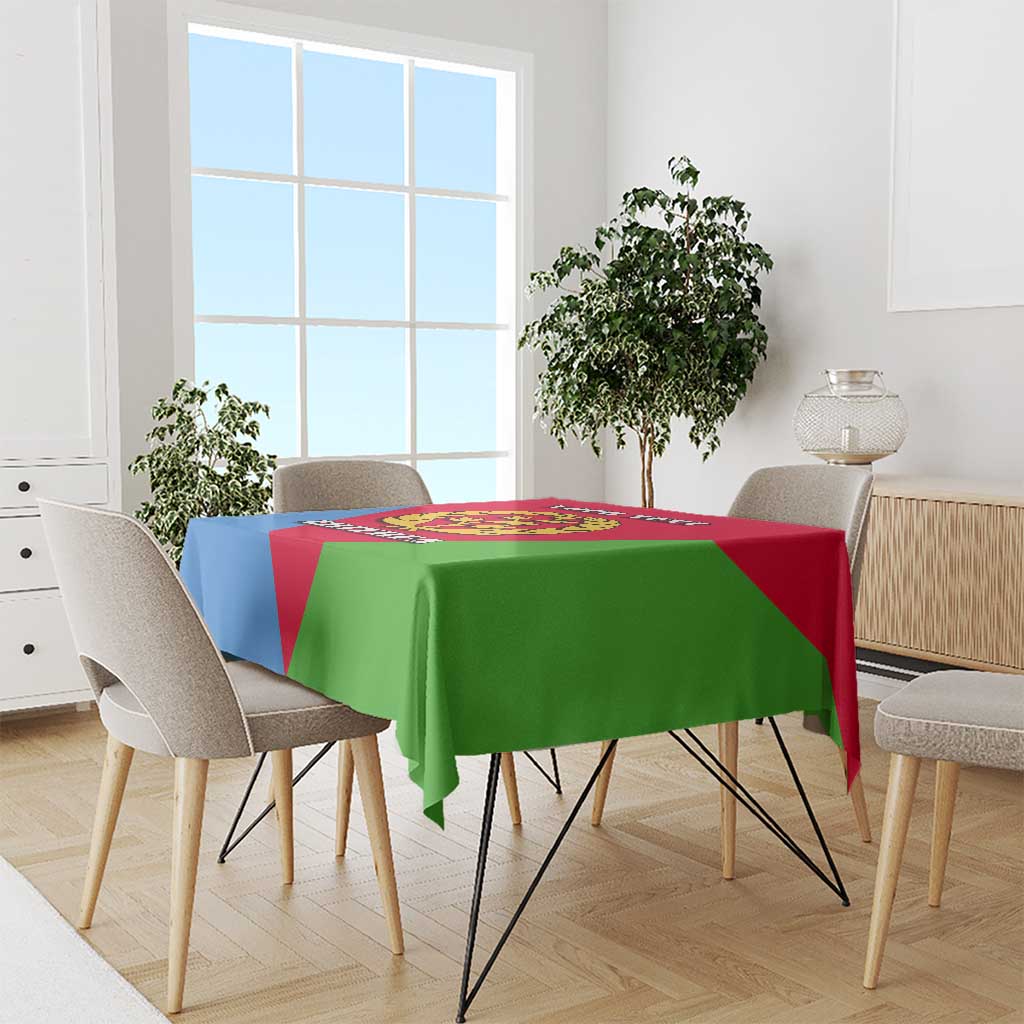 Personalized Eritrea Emblem Tablecloth With Flag Color - Wonder Print Shop