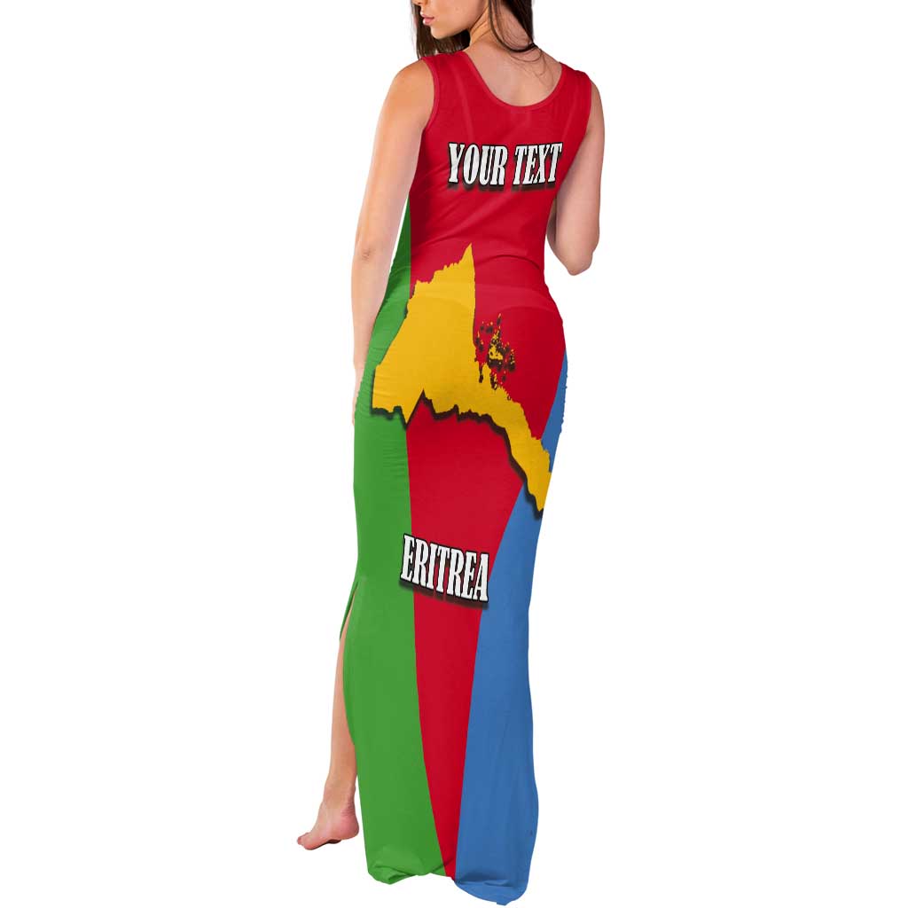 Personalized Eritrea Emblem Tank Maxi Dress With Flag Color - Wonder Print Shop