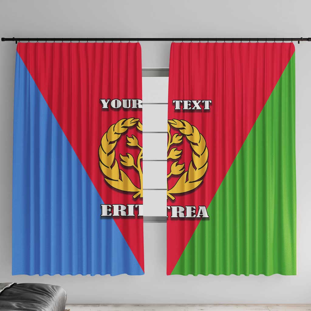 Personalized Eritrea Emblem Window Curtain With Flag Color - Wonder Print Shop