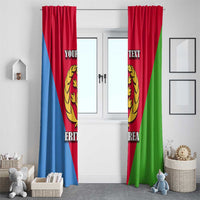 Personalized Eritrea Emblem Window Curtain With Flag Color - Wonder Print Shop