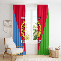 Personalized Eritrea Emblem Window Curtain With Flag Color - Wonder Print Shop