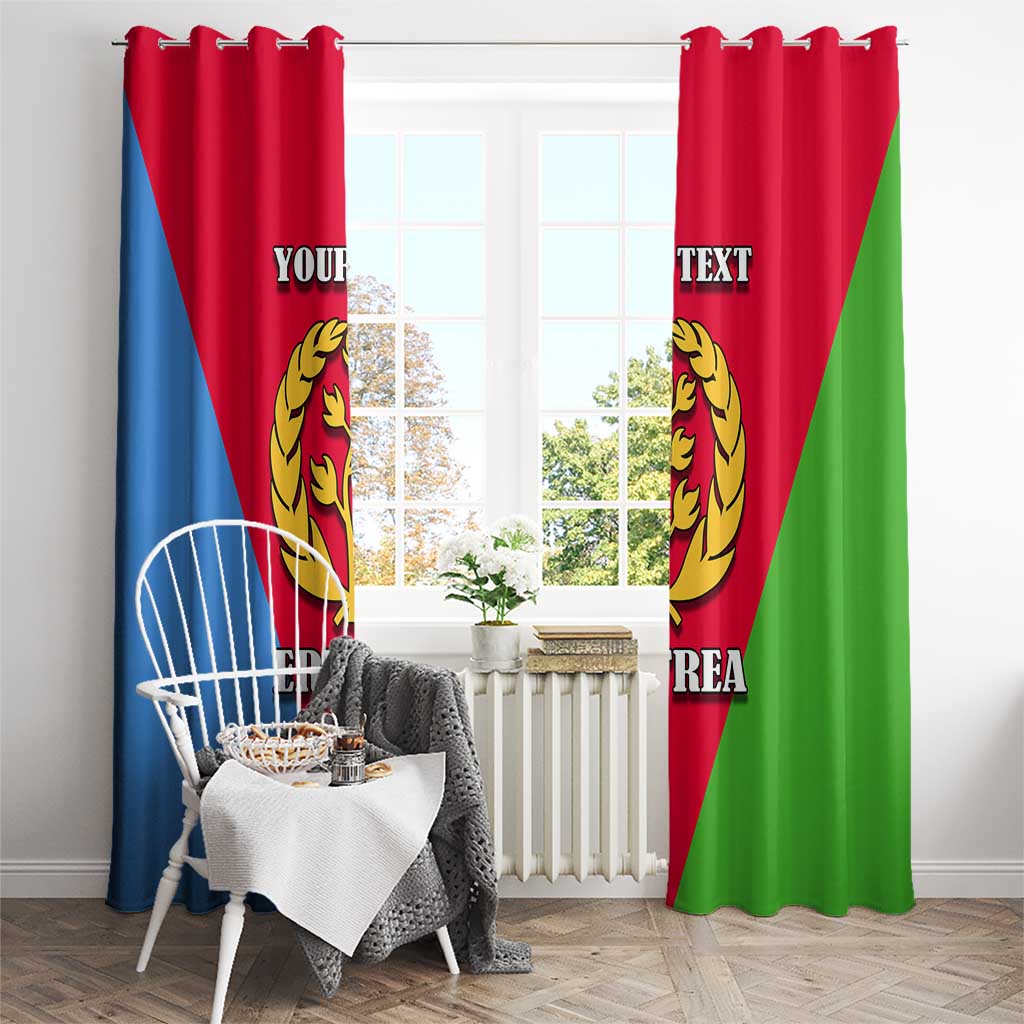 Personalized Eritrea Emblem Window Curtain With Flag Color - Wonder Print Shop