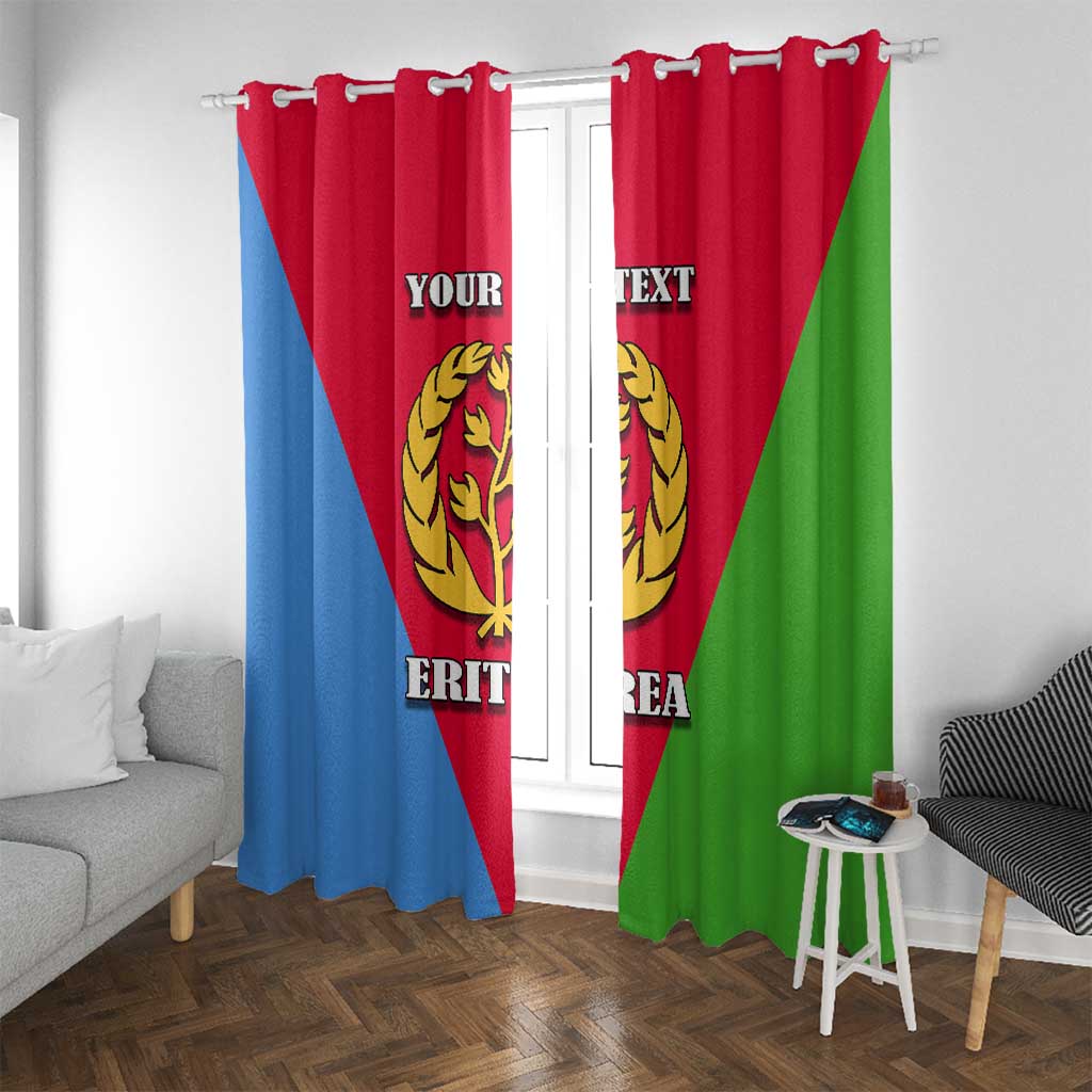 Personalized Eritrea Emblem Window Curtain With Flag Color - Wonder Print Shop