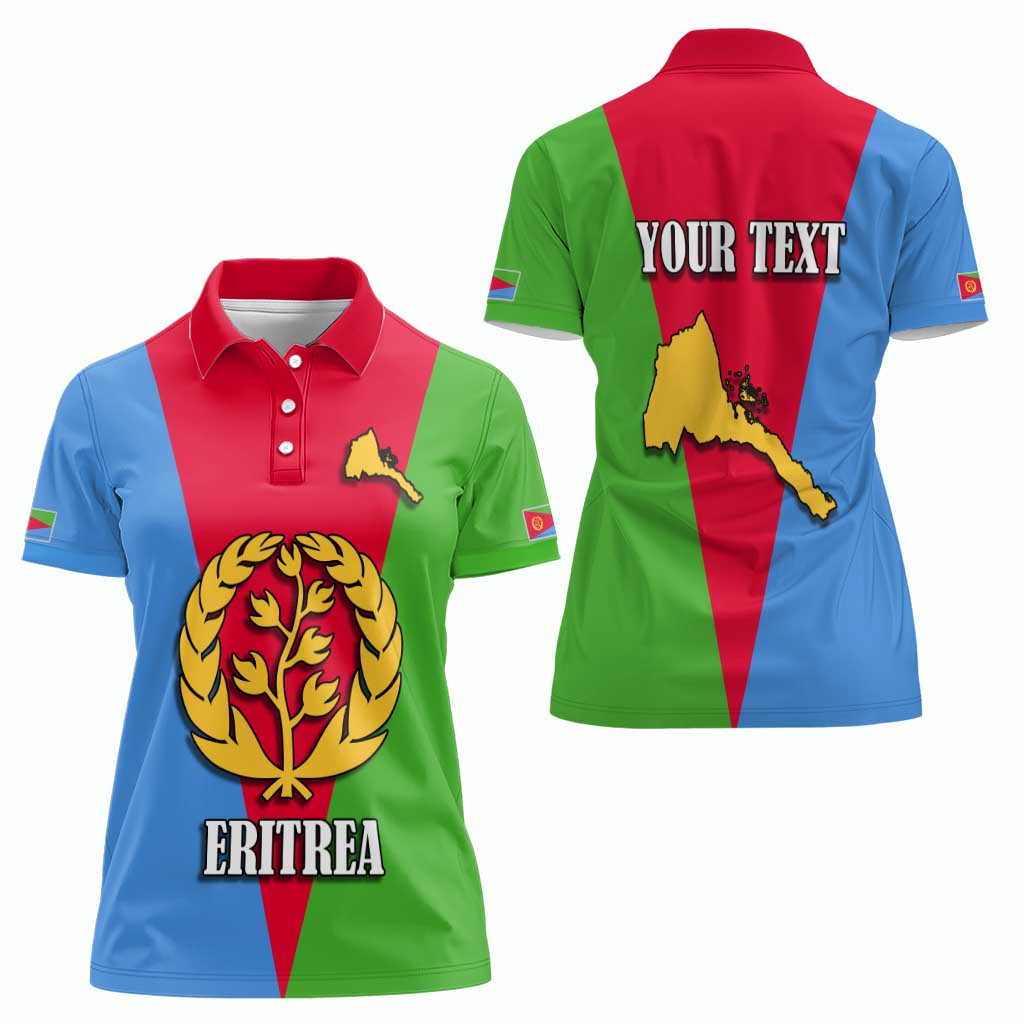 Personalized Eritrea Emblem Women Polo Shirt With Flag Color - Wonder Print Shop
