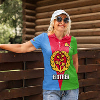 Personalized Eritrea Emblem Women Polo Shirt With Flag Color - Wonder Print Shop