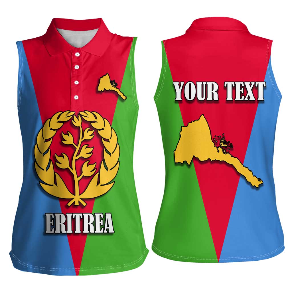 Personalized Eritrea Emblem Women Sleeveless Polo Shirt With Flag Color - Wonder Print Shop
