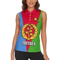 Personalized Eritrea Emblem Women Sleeveless Polo Shirt With Flag Color - Wonder Print Shop
