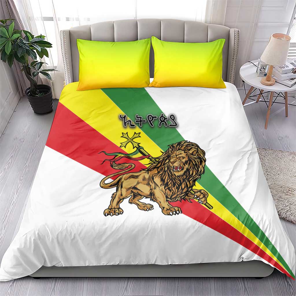 Ethiopia Bedding Set Lion Of Judah Emblem With Cross - Wonder Print Shop