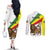 Ethiopia Couples Matching Off The Shoulder Long Sleeve Dress and Long Sleeve Button Shirt Lion Of Judah Emblem With Cross