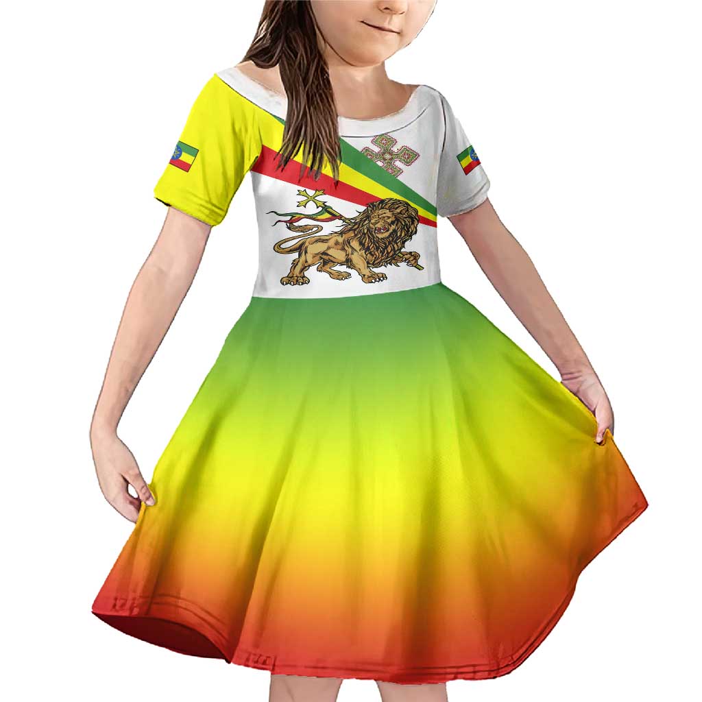 Ethiopia Family Matching Mermaid Dress and Hawaiian Shirt Lion Of Judah Emblem With Cross - Wonder Print Shop