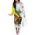 Ethiopia Family Matching Off The Shoulder Long Sleeve Dress and Hawaiian Shirt Lion Of Judah Emblem With Cross - Wonder Print Shop