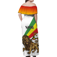 Ethiopia Family Matching Off Shoulder Maxi Dress and Hawaiian Shirt Lion Of Judah Emblem With Cross - Wonder Print Shop
