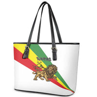 Ethiopia Leather Tote Bag Lion Of Judah Emblem With Cross - Wonder Print Shop
