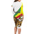 Ethiopia Long Sleeve Bodycon Dress Lion Of Judah Emblem With Cross - Wonder Print Shop