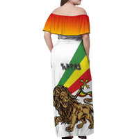 Ethiopia Off Shoulder Maxi Dress Lion Of Judah Emblem With Cross - Wonder Print Shop