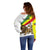 Ethiopia Off Shoulder Sweater Lion Of Judah Emblem With Cross - Wonder Print Shop