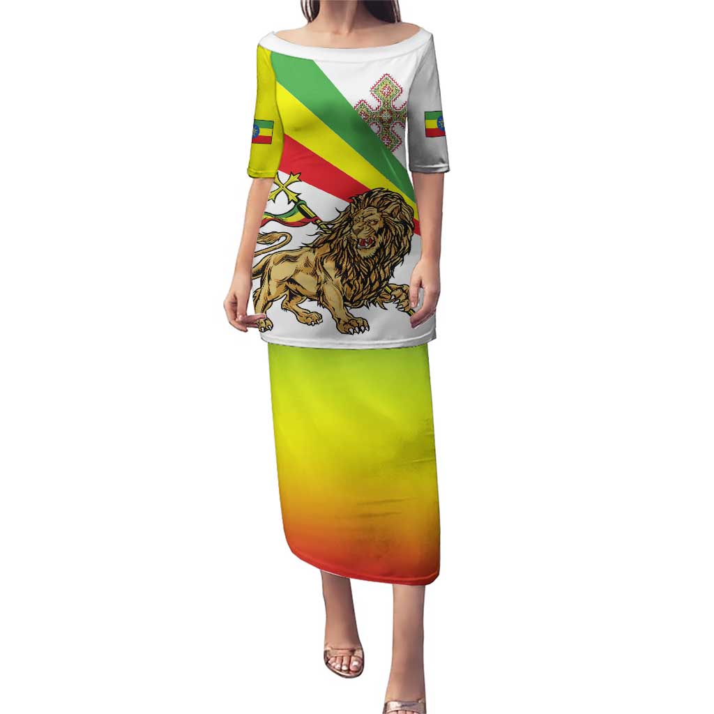 Ethiopia Puletasi Lion Of Judah Emblem With Cross - Wonder Print Shop