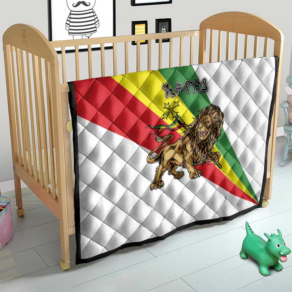 Ethiopia Quilt Lion Of Judah Emblem With Cross - Wonder Print Shop