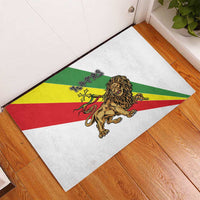 Ethiopia Rubber Doormat Lion Of Judah Emblem With Cross - Wonder Print Shop