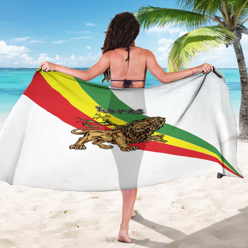 Ethiopia Sarong Lion Of Judah Emblem With Cross - Wonder Print Shop