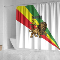 Ethiopia Shower Curtain Lion Of Judah Emblem With Cross