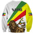 Ethiopia Sweatshirt Lion Of Judah Emblem With Cross - Wonder Print Shop