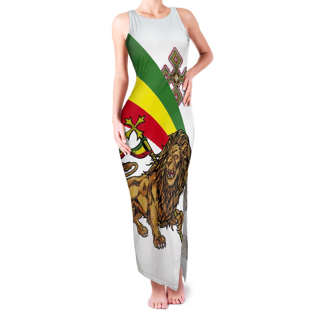 Ethiopia Tank Maxi Dress Lion Of Judah Emblem With Cross - Wonder Print Shop