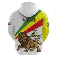 Ethiopia Zip Hoodie Lion Of Judah Emblem With Cross - Wonder Print Shop