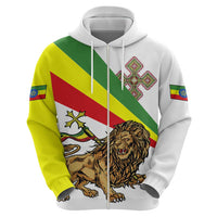 Ethiopia Zip Hoodie Lion Of Judah Emblem With Cross - Wonder Print Shop