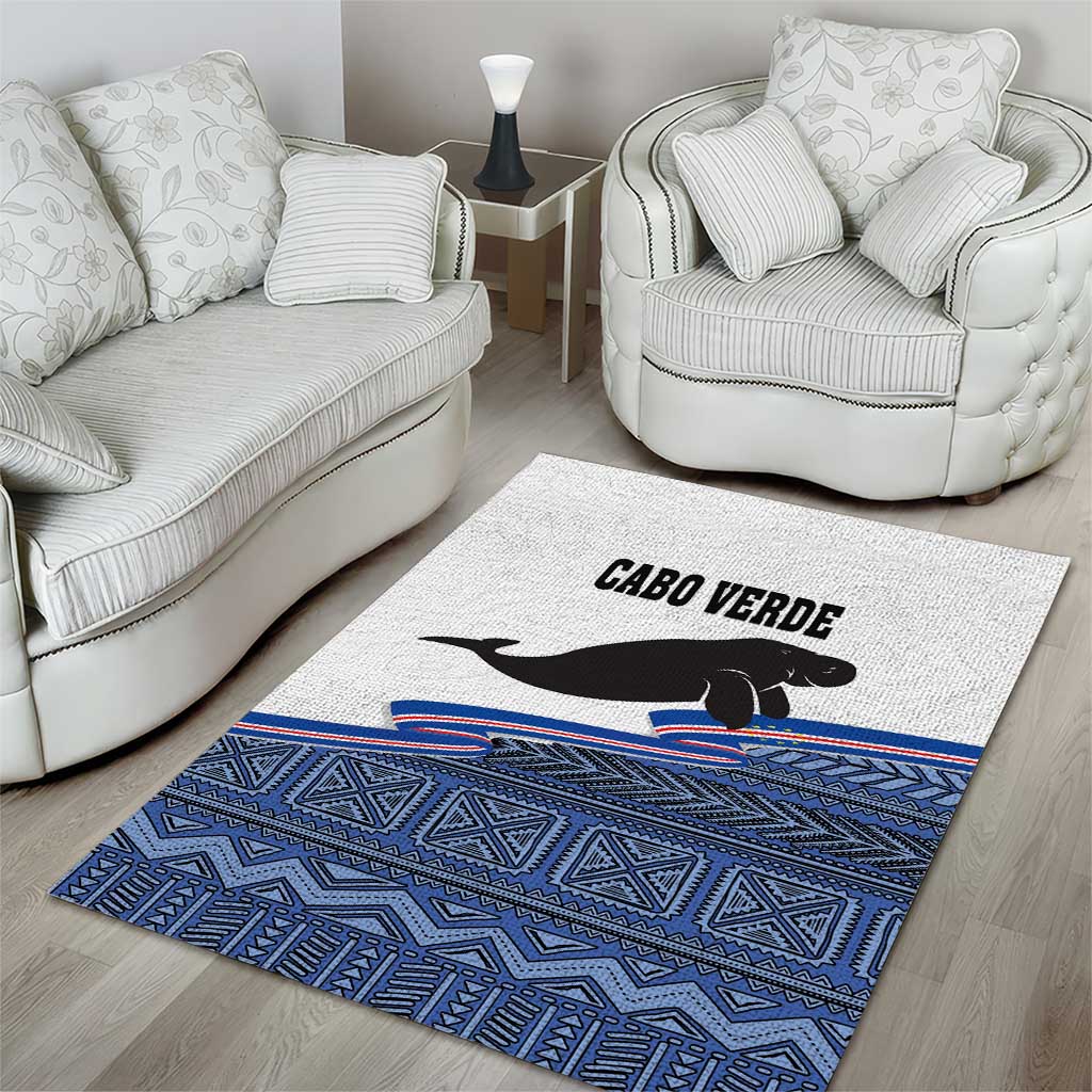 Cape Verde Manatee Area Rug Pattern With Flag Color - Wonder Print Shop