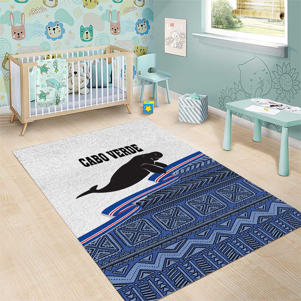 Cape Verde Manatee Area Rug Pattern With Flag Color - Wonder Print Shop