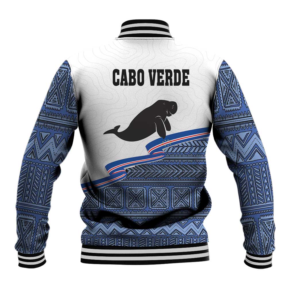 Cape Verde Manatee Baseball Jacket Pattern With Flag Color - Wonder Print Shop
