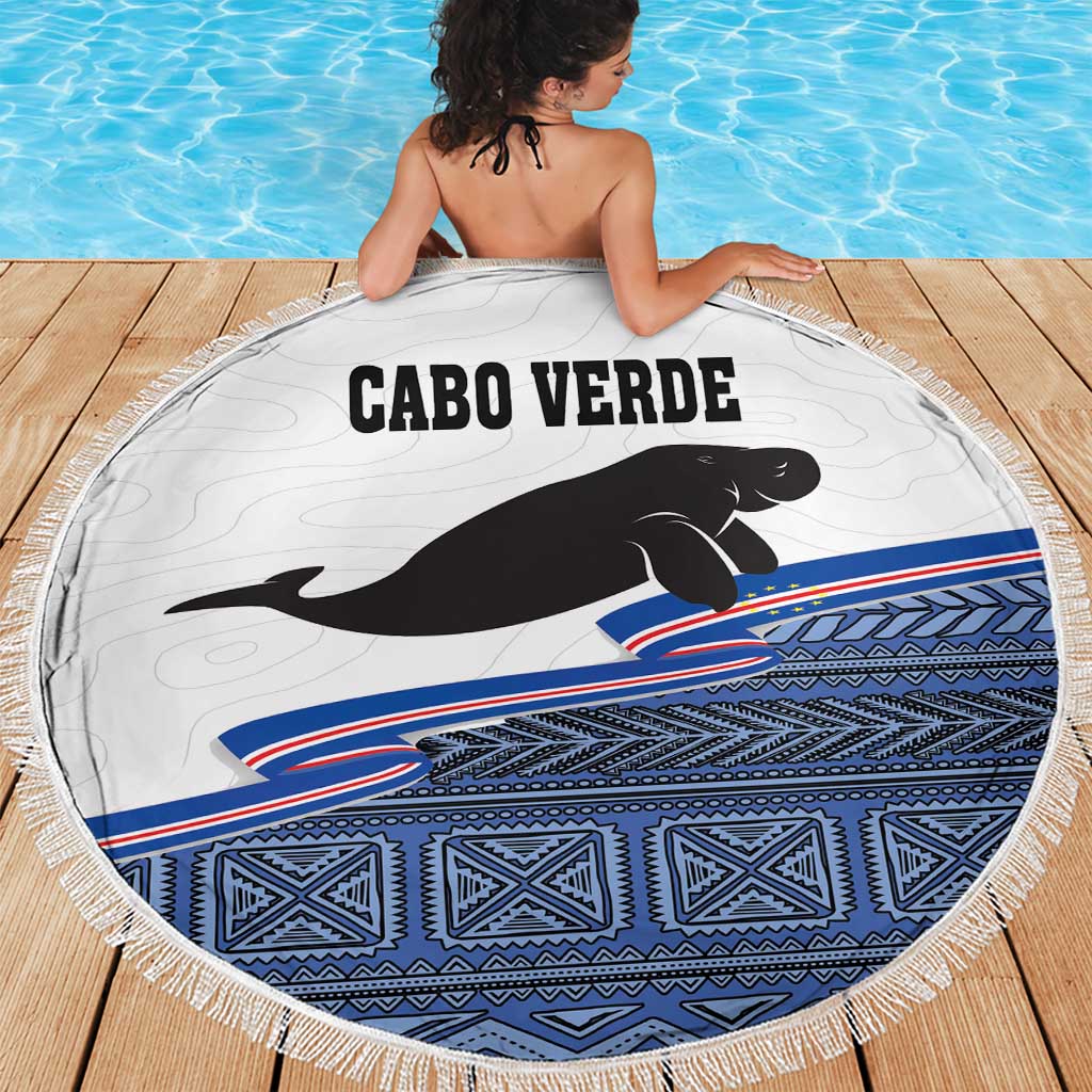 Cape Verde Manatee Beach Blanket Pattern With Flag Color - Wonder Print Shop