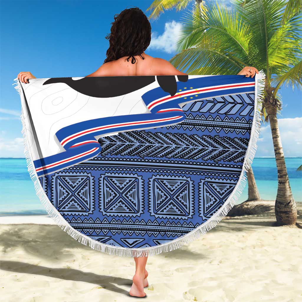 Cape Verde Manatee Beach Blanket Pattern With Flag Color - Wonder Print Shop