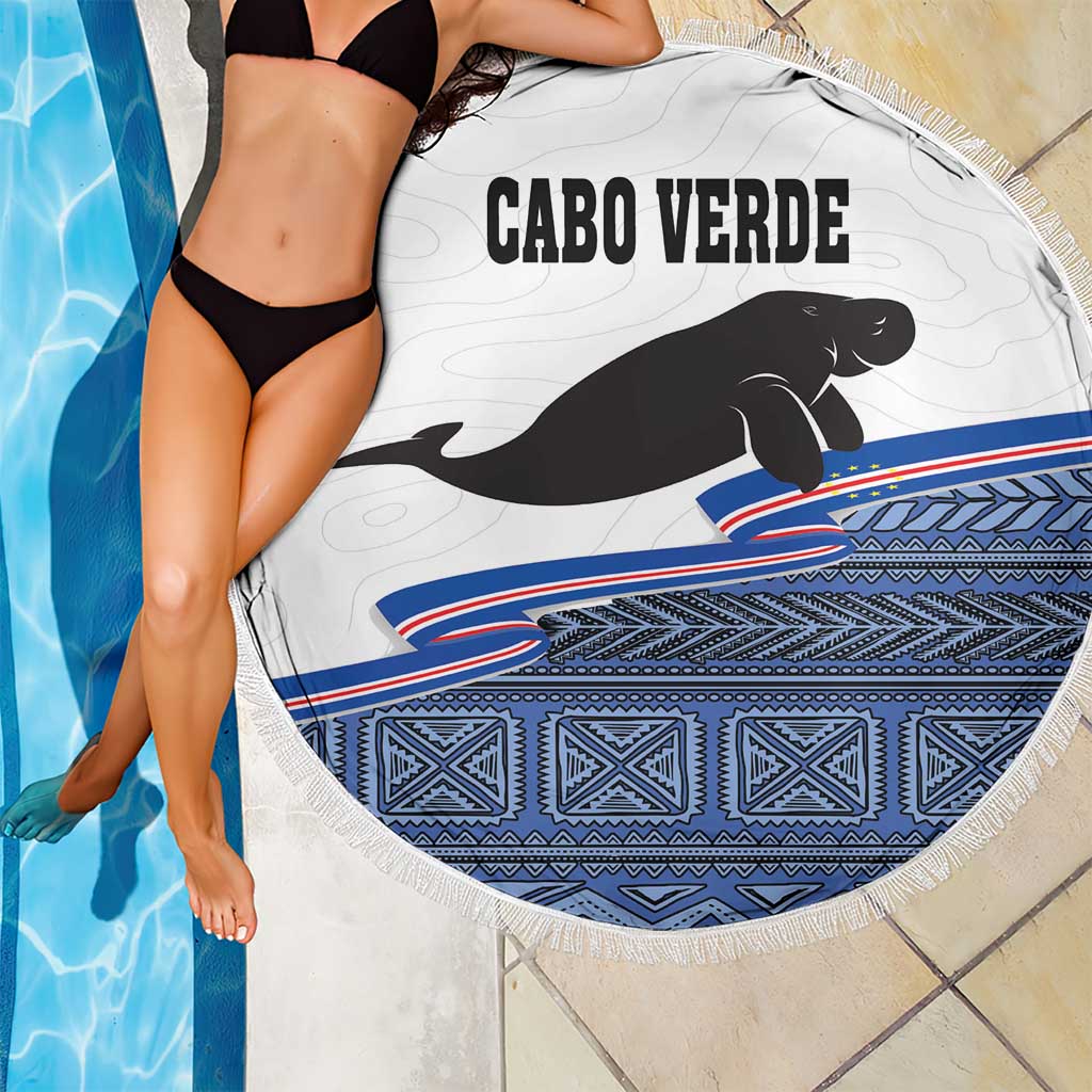 Cape Verde Manatee Beach Blanket Pattern With Flag Color - Wonder Print Shop