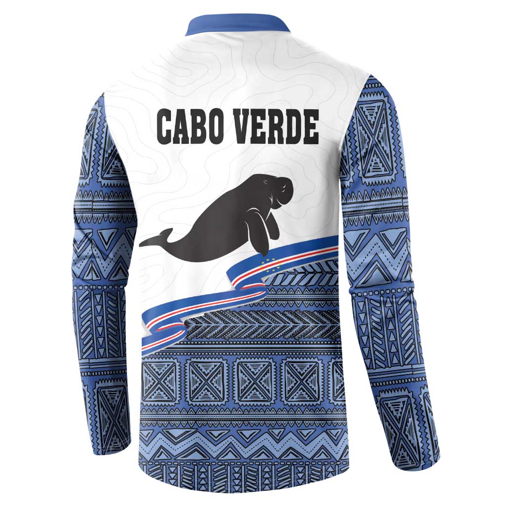 Cape Verde Manatee Button Sweatshirt Pattern With Flag Color - Wonder Print Shop