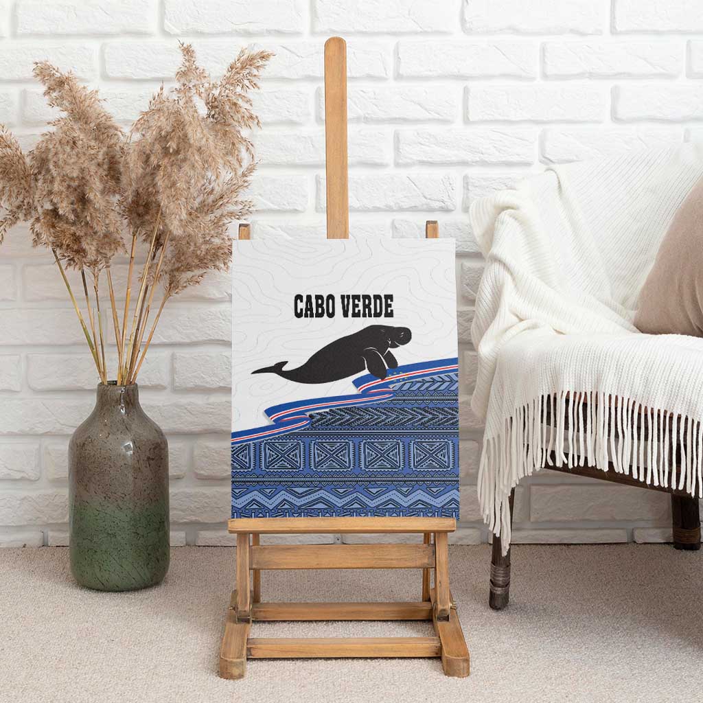 Cape Verde Manatee Canvas Wall Art Pattern With Flag Color - Wonder Print Shop